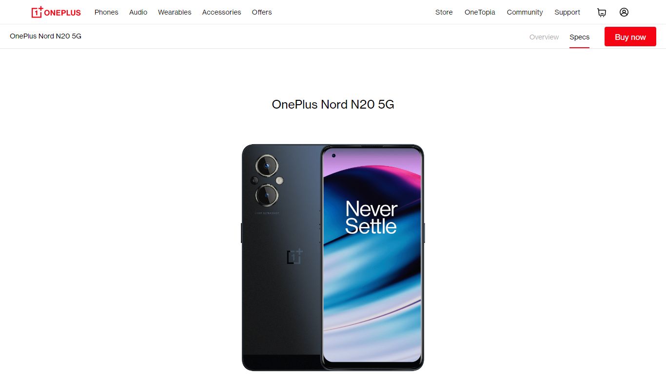 OnePlus Nord N20 5G Specs | OnePlus United States